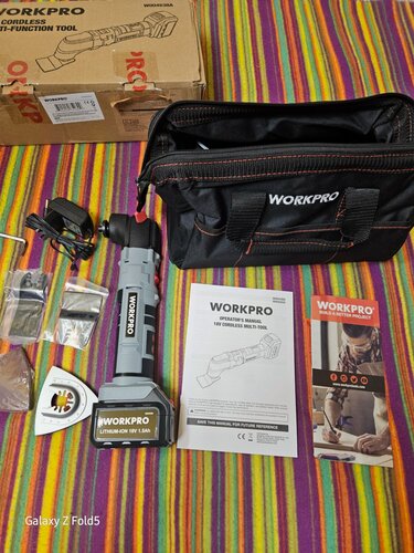 Изображение товара Реноватор аккумуляторный брендовый WORKPRO с сумкой и с насадками