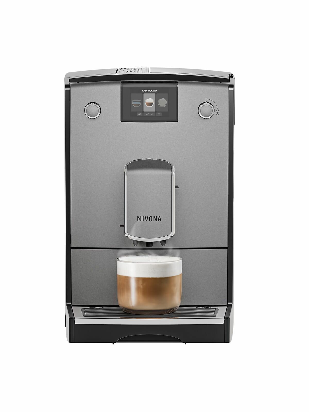 Автоматическая кофемашина Nivona CafeRomatica NICR 695, цветной дисплей, автоматический капучинатор, собственные рецепты, тёмно-серый — фото 1