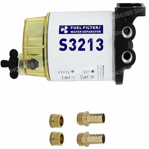 Новый S3213 фильтр сепаратора топливной воды в сборе совместимый с подвесным мотором Mercury Yamaha Racor Sierra Engine Boat 10-микронный Type 2 2359₽