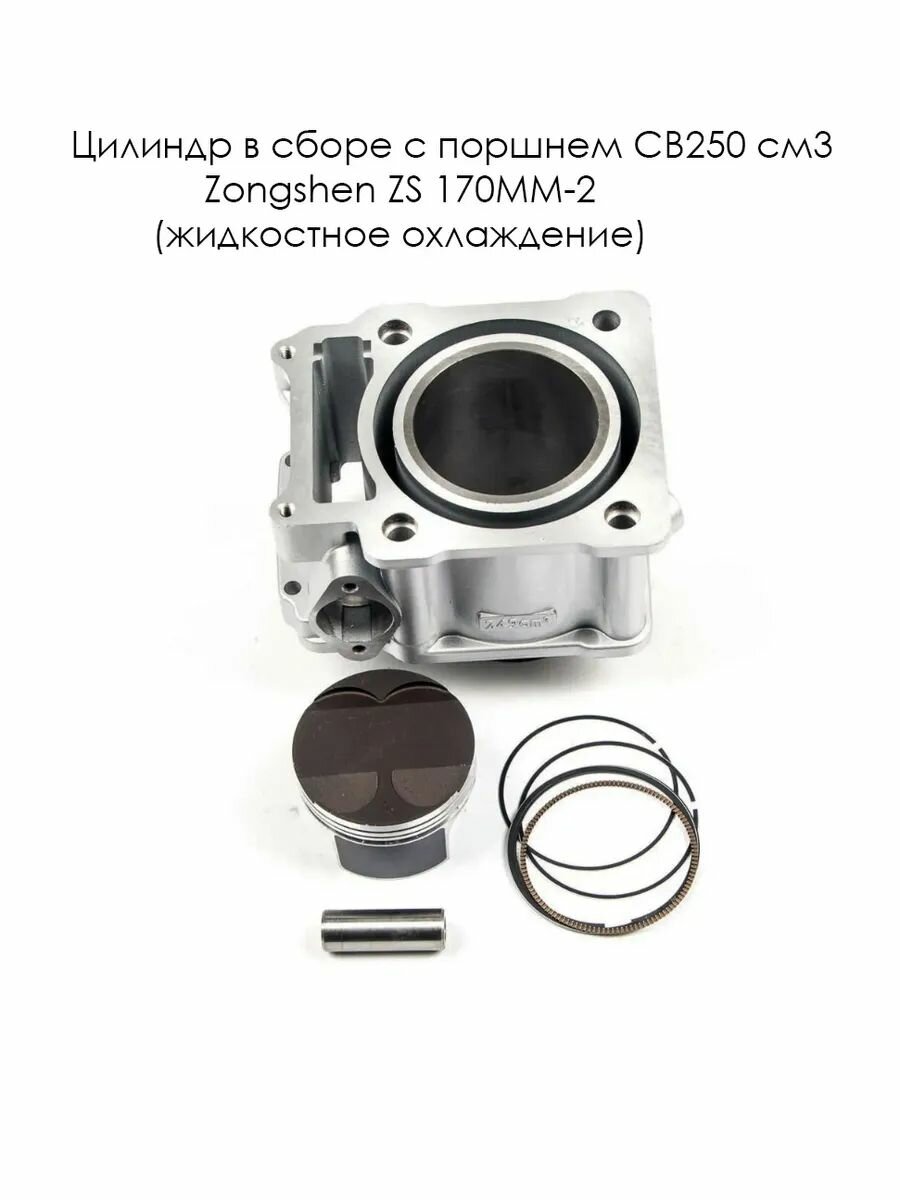 Цилиндр в сборе с поршнем CB250 см3 Zongshen ZS 170MM-2 (100104468-0006)+(смотри каталог)