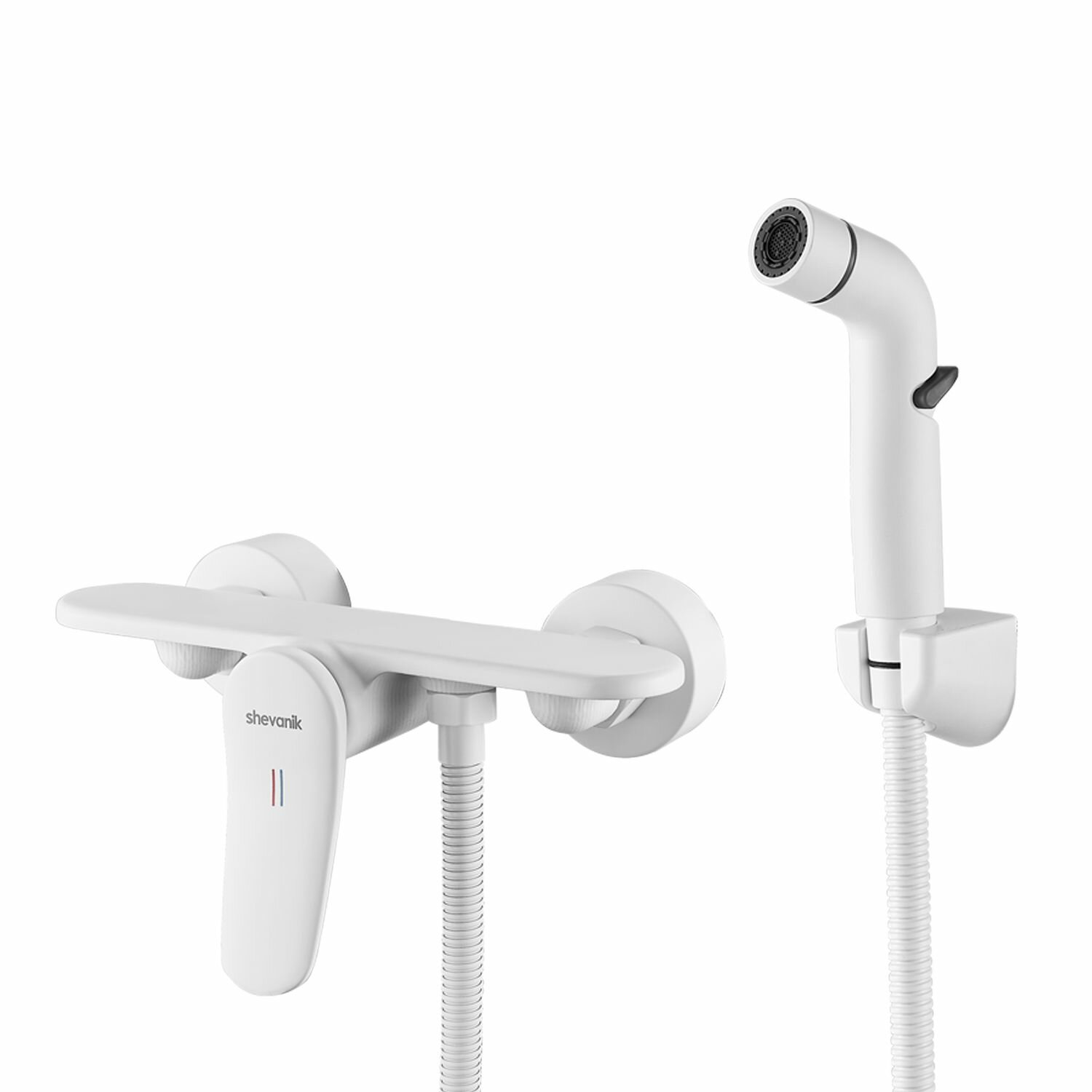 Гигиенический душ SHEVANIK, с лейкой и смесителем, белый, латунь