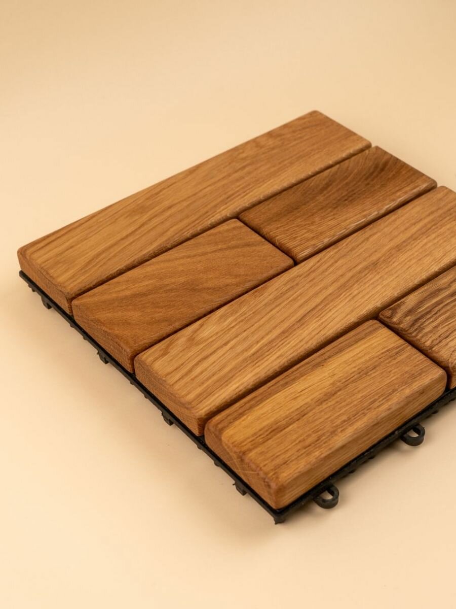 Садовый паркет Woodson, дуб, садовая дорожка деревянная, 1 шт ,30х30 см, влагостойкая для бани, сада и террас — фото 1