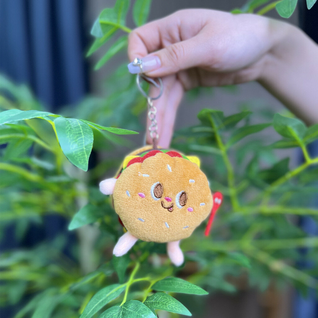 Очаровательный брелок из мягкой игрушки с изображением гамбургера, картофеля фри и хот-дога для украшения сумки