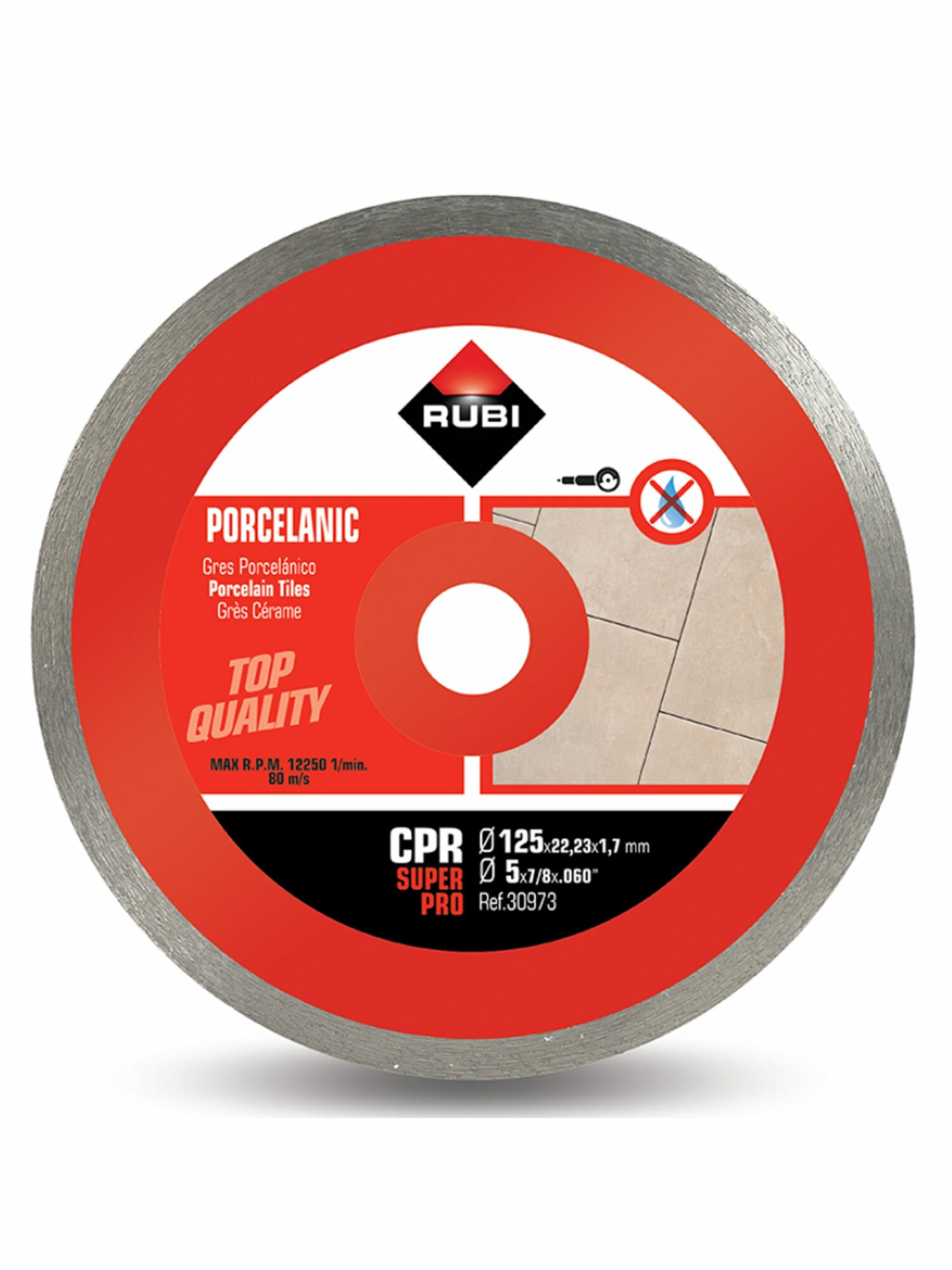 Диск алмазный CPR 125х22 23х1 7мм по керамограниту сухой рез