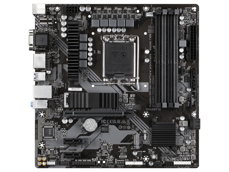 Материнская плата GIGABYTE B760M DS3H DDR4 (LGA1700/B760/4xDDR4/mATX/RAID/DP, HDMI, VGA) (B760M DS3H DDR4) — фото 1