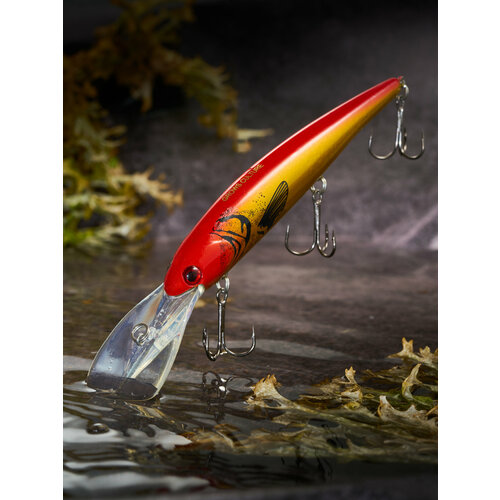 Воблер шумовой Бандит Минноу на щуку судака 12 см 20 гр до 8 метров / цвет 13 / для троллинга и спиннинга