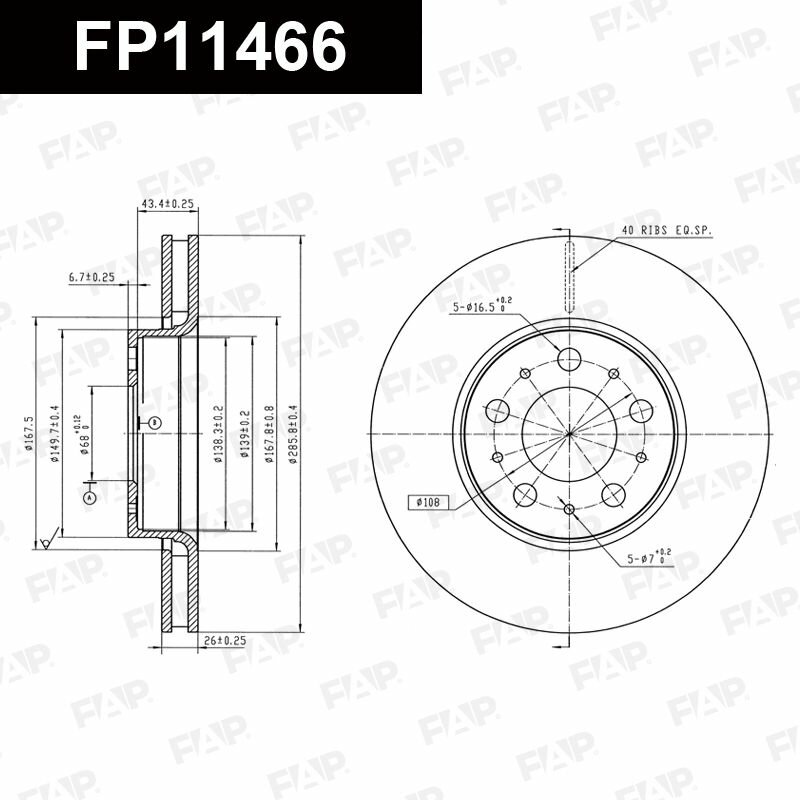 Диск тормозной передний Volvo S60 I S70 S80 I V70 I V70 II Xc70 I cross country, Вольво S60 1 S70 S80 1 V70 1 V70 2 Xc70 1кросс кантри; 272403