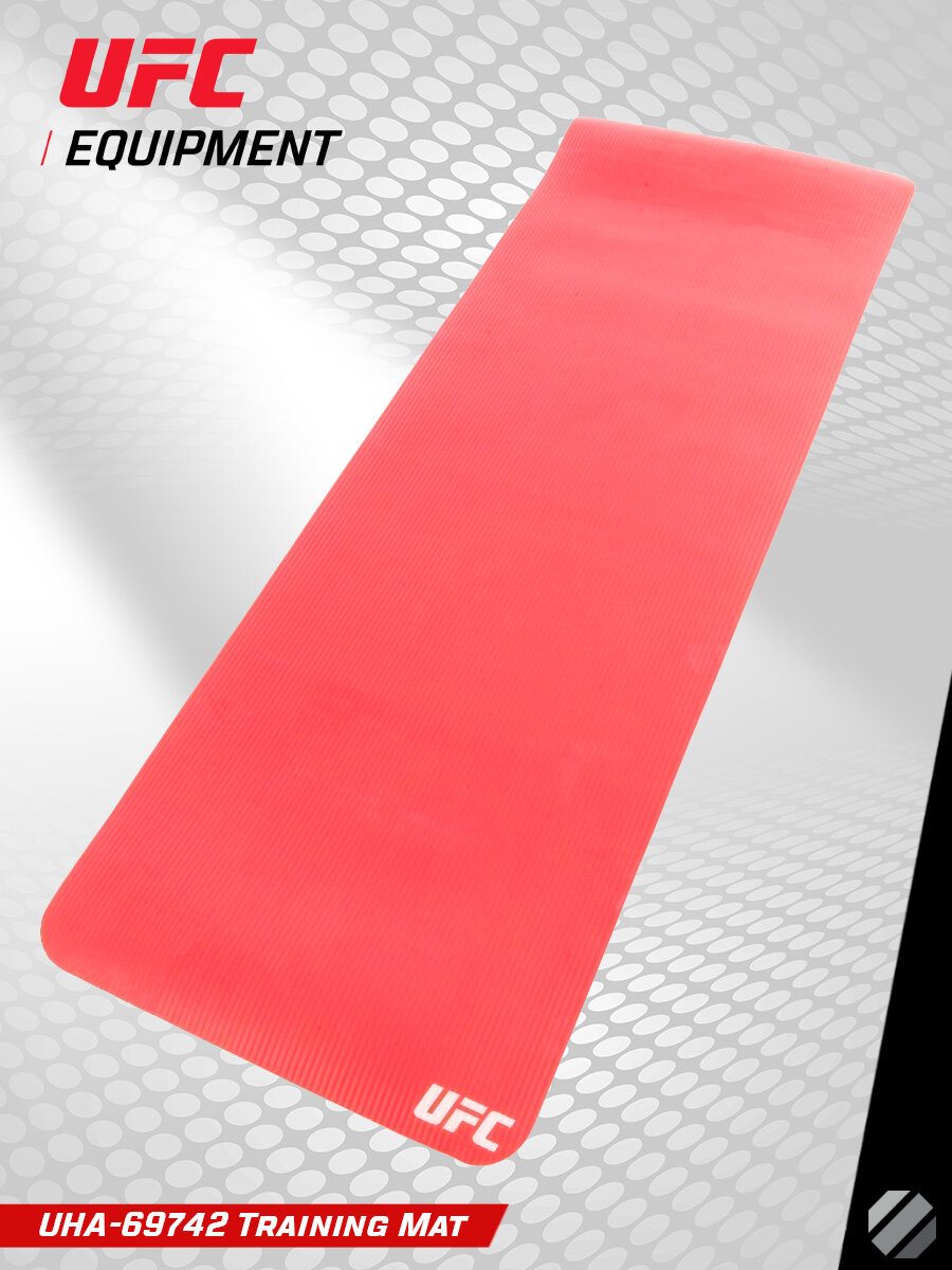 Коврик UFC UHA-69742, для фитнеса, нескользящая двухсторонняя поверхность, красный — фото 1