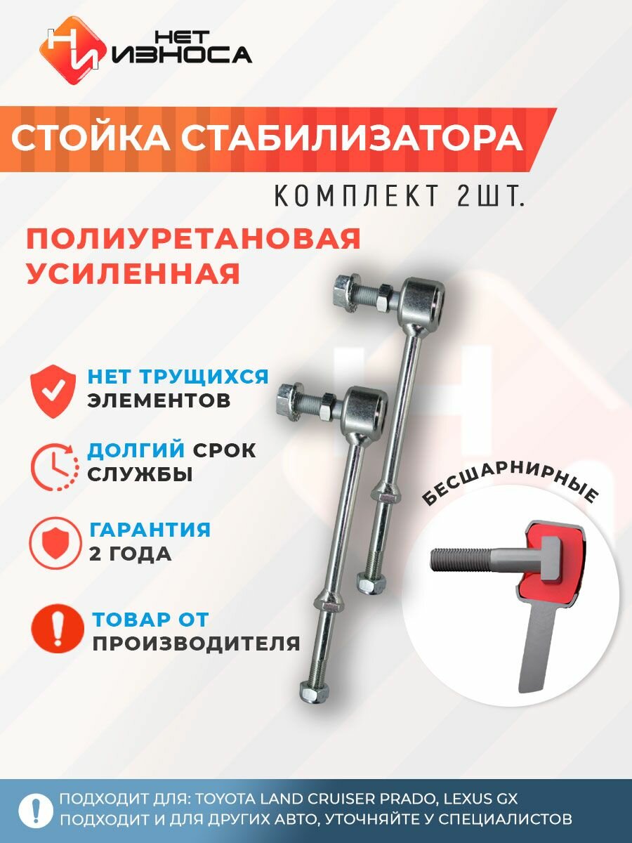 Стойки стабилизатора полиуретановые усиленныеNL093 (комплект 2 шт) Toyota Land Cruiser Prado, Lexus GX