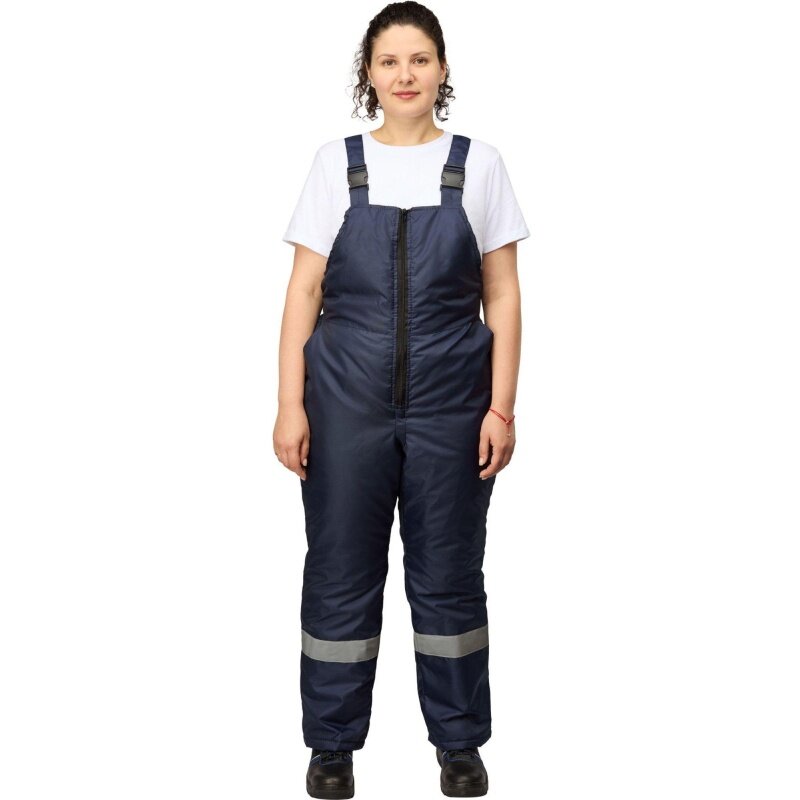 Полукомбинезон рабочий КНР зимний женский синий размер 48-50 рост 170-176