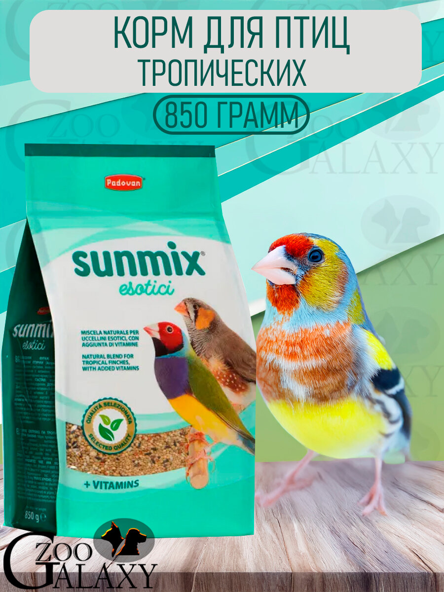 PADOVAN Sunmix корм комплексный для тропических птиц основной 850г