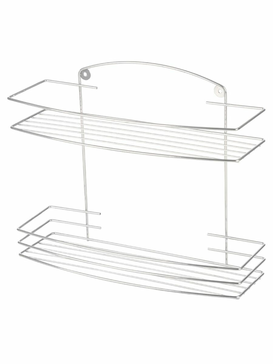 Полка настенная двухъярусная Lecco 27*35*13 см хром