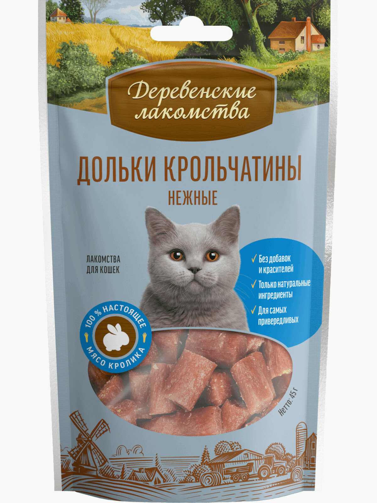 Картинки Лакомство для кошек Деревенские лакомства "Дольки", из крольчатины, 45 гр. х1шт