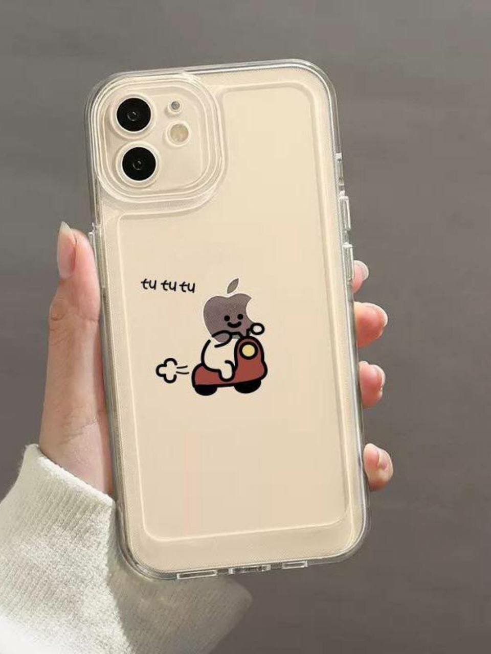 Прикольный прозрачный чехол с принтом для логотип APPLE на iPhone 16 PRO MAX — фото 1