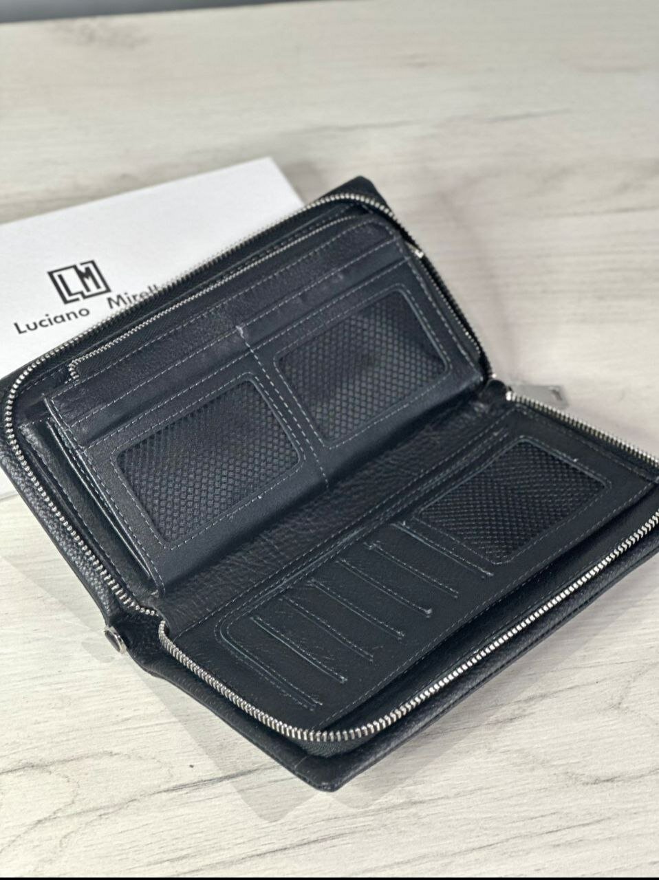 Кошелек INK, фактура гладкая, черный — фото 1