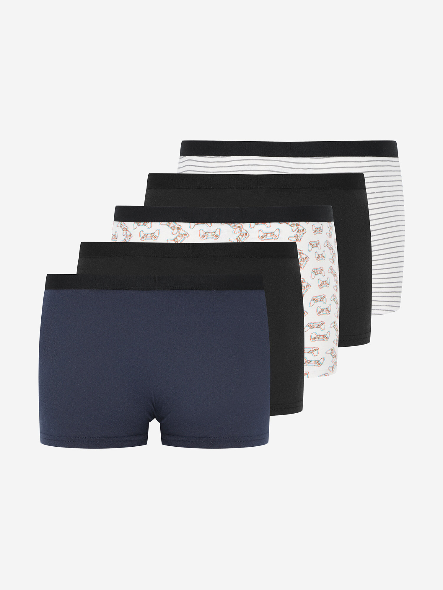 Трусы MATRIX SPORT Boy's Boxers 5-pack, 5 шт., размер 146-152, синий/черный — фото 1
