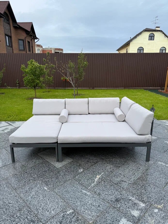 Модульный диван-трансформер 3-в-1 Full Comfort - TROPICANA (съемные подушки, металлический каркас) цвет серый