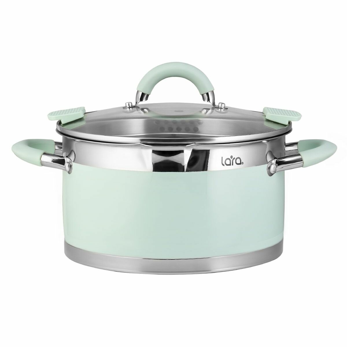 Кастрюля LARA MR02 541  MINT   нержавеющая сталь  18см  2 4л  для всех типов плит