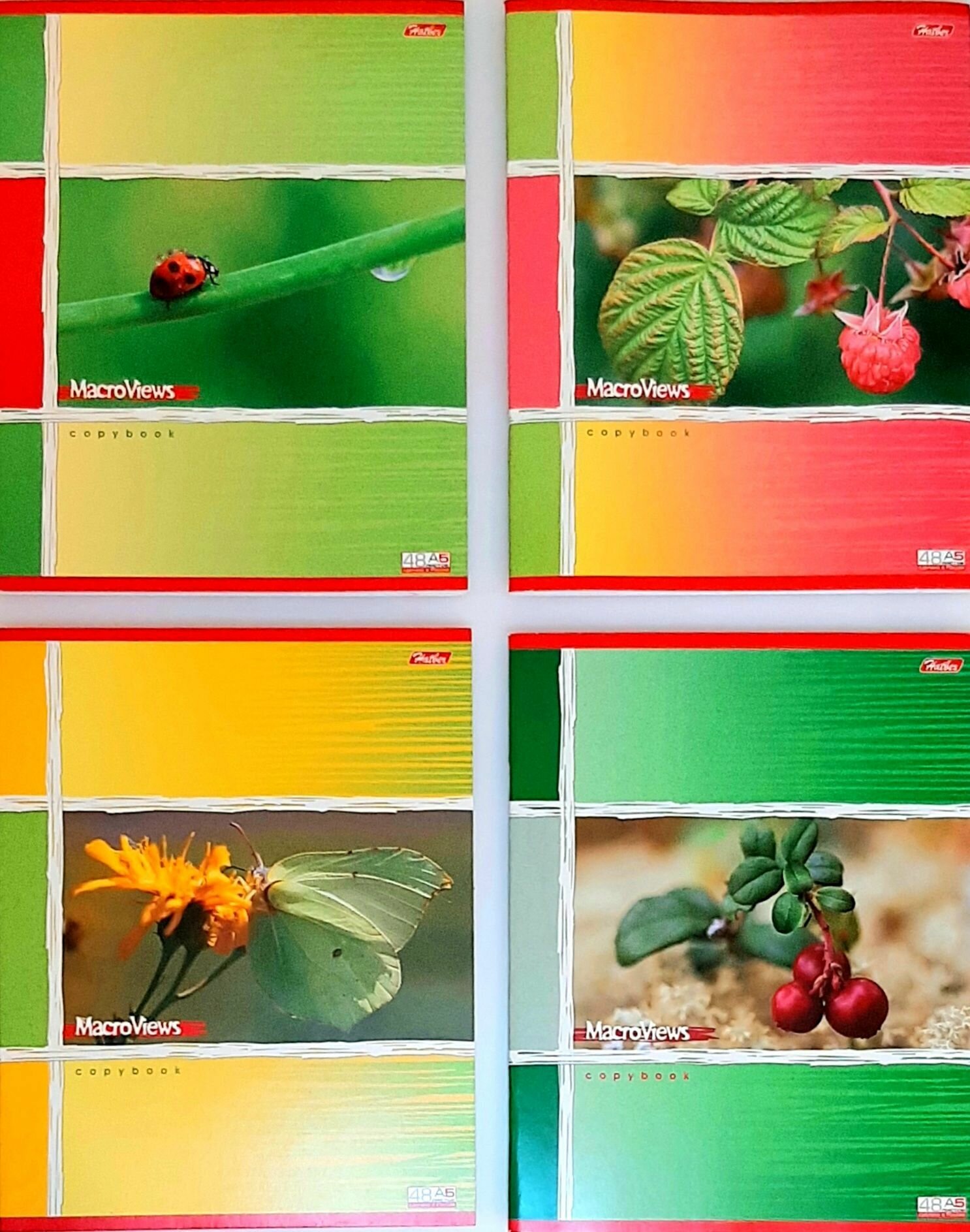 Набор тетрадей в клетку 48л 4шт природа