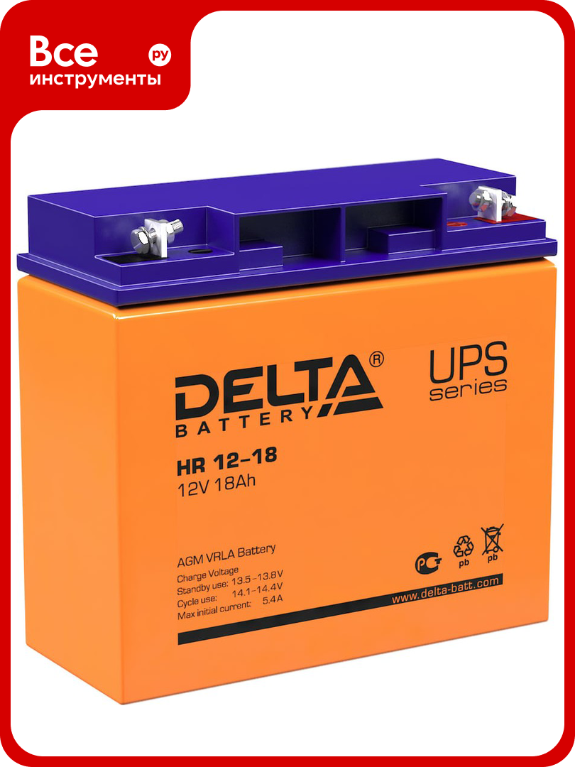 Батарея аккумуляторная Delta HR 12-18