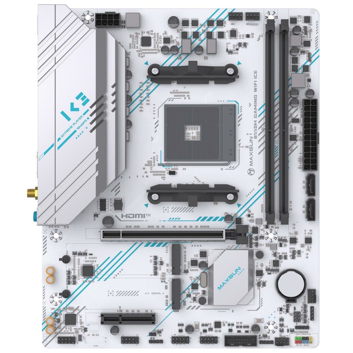 Материнская плата Maxsun MS-B550M GAMING WIFI ICE, AM4, AMD B550, Micro-ATX, RTL (6940709661529)