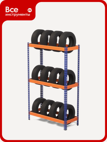 Изображение товара Металлический стеллаж ГТС Профи-Т для шин 2000x1240x500 мм. Ярусы: 3 шт. (б/н) 99-2010504