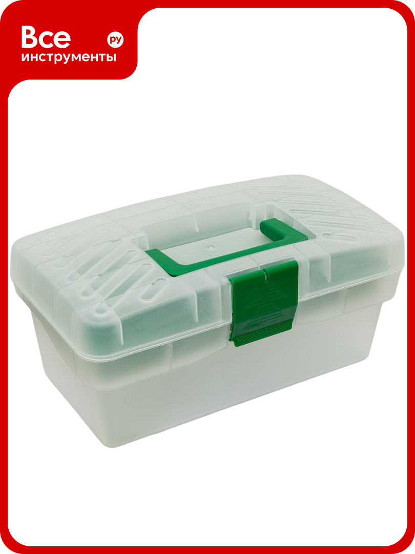 Ящик универсальный с лотком эврика 285x155x125мм прозрачный ER-10337