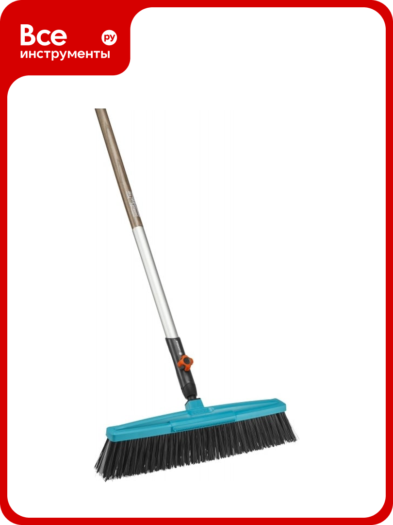 Комплект GARDENA: щетка для дорожек + деревянная рукоятка 130 см 03622-30.000.00