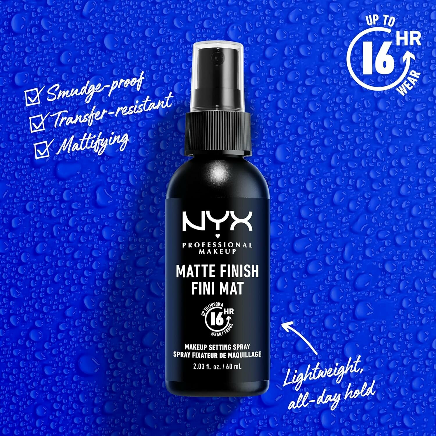 Спрей для фиксации NYX Professional makeup, матовый финиш, для всех типов кожи, 60мл