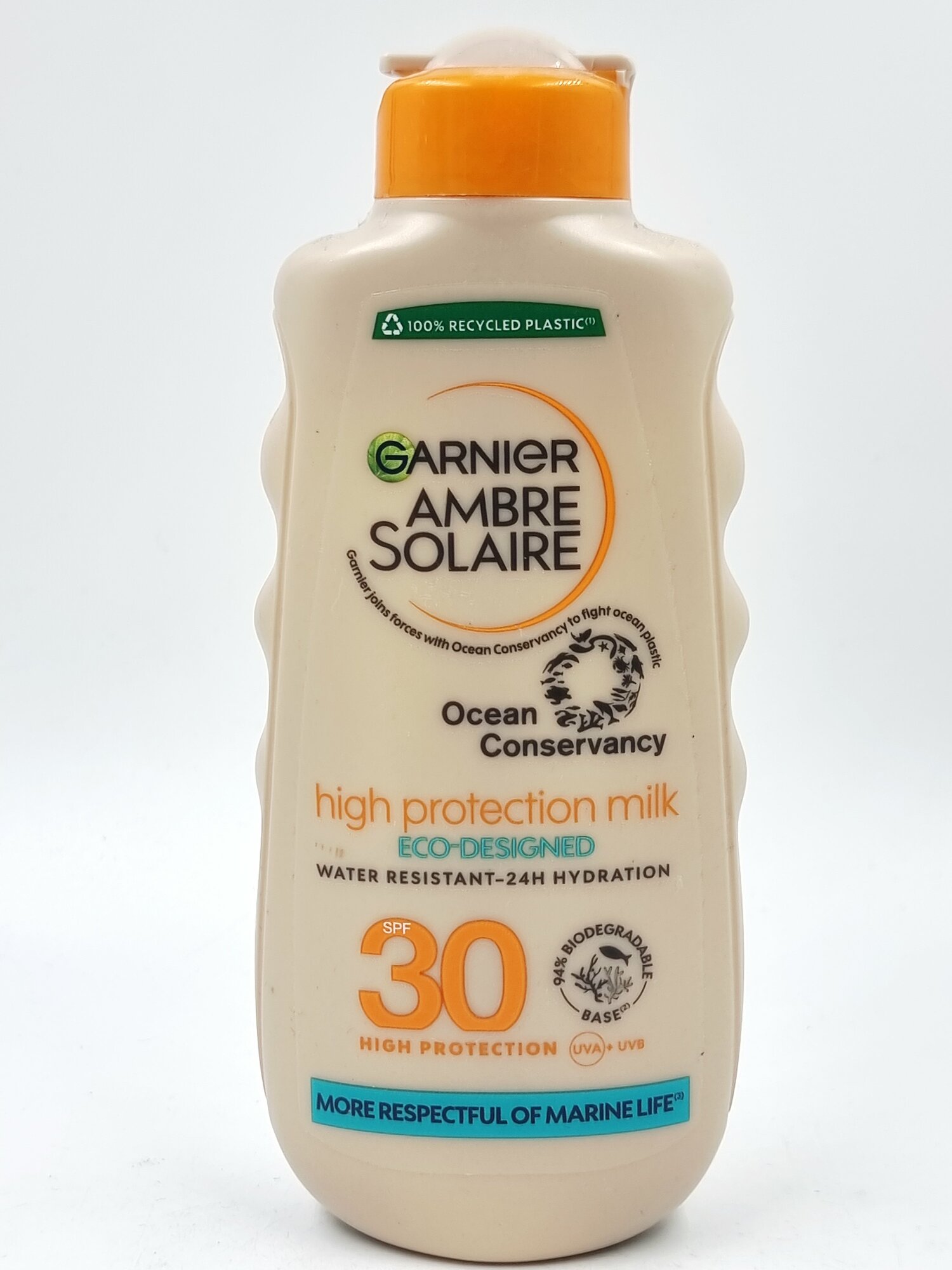 Garnier Солнцезащитное молочко Ambre Solaire Eco-Designed SPF30, водостойкое, 200 мл (из Финляндии)