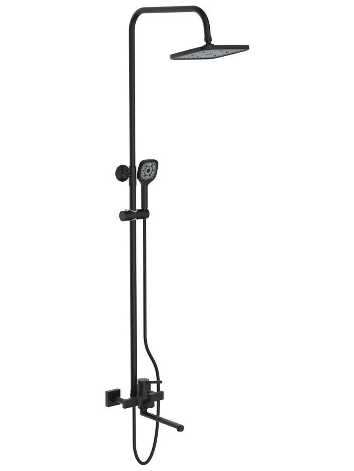 Душевая система с тропическим душем ECONOCE 730 черная (EC0734BL)