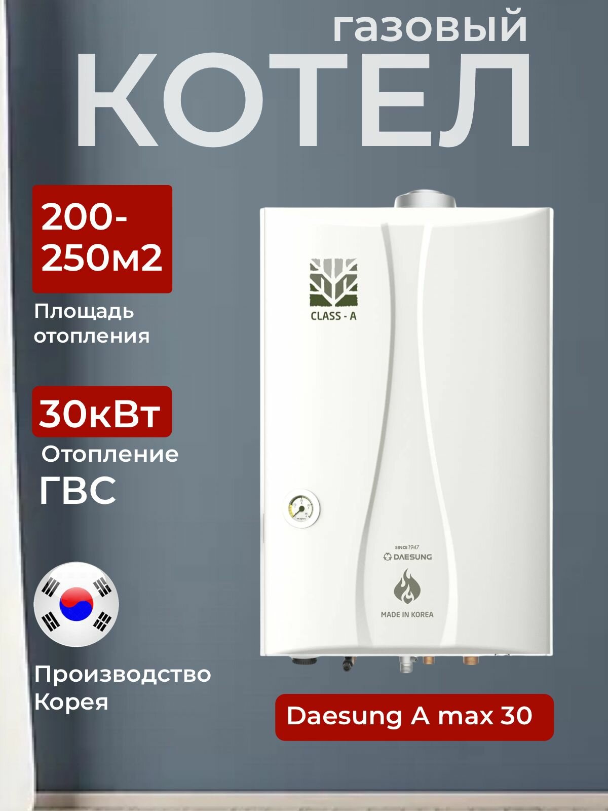 Настенный двухконтурный газовый котел А30 МАХ