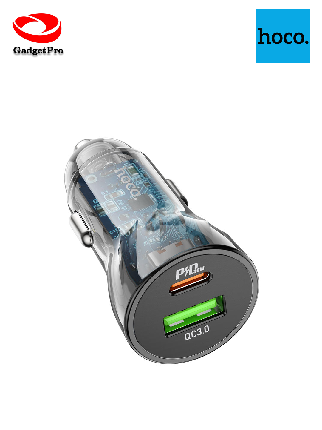 Автомобильное зарядное устройство Hoco Z39 (без кабеля), черный цвет, быстрая зарядка, надежное устройство.