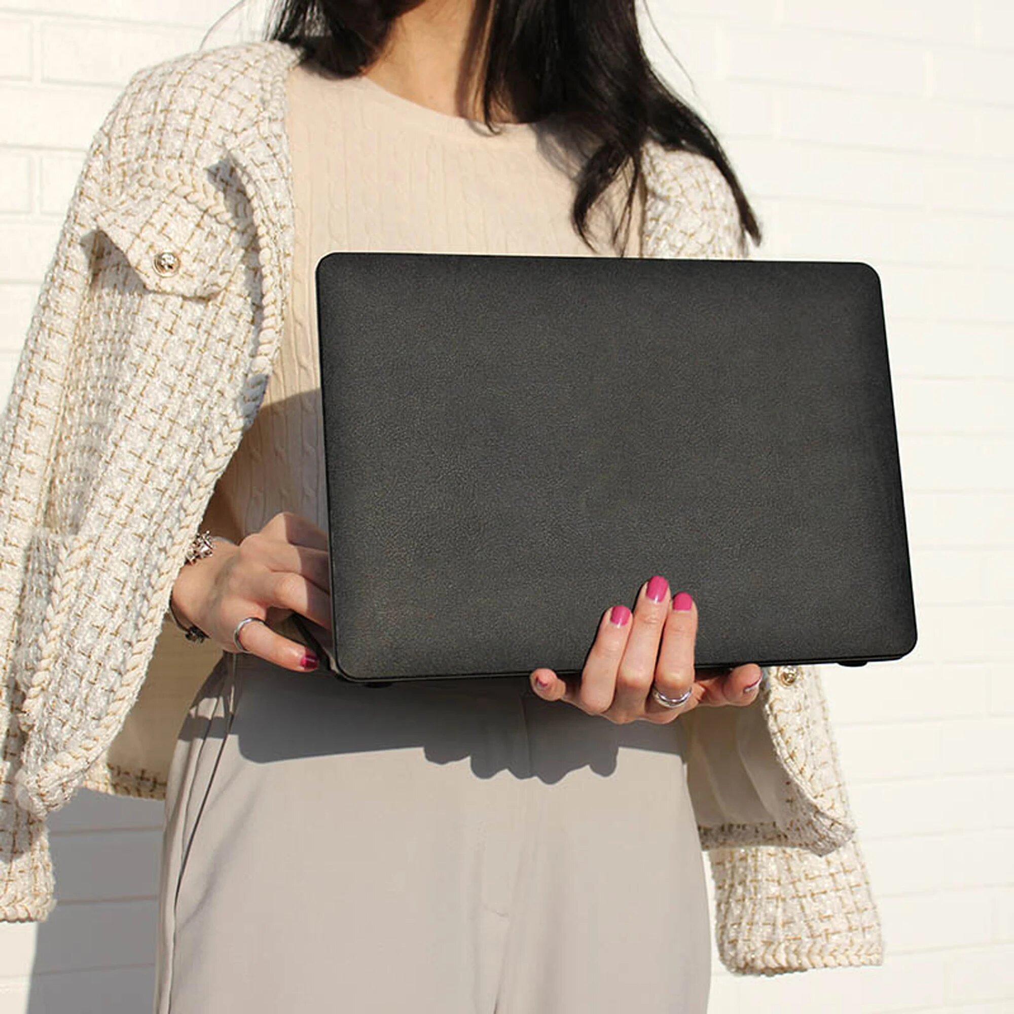 Черный кожаный чехол для MacBook zerochbcw