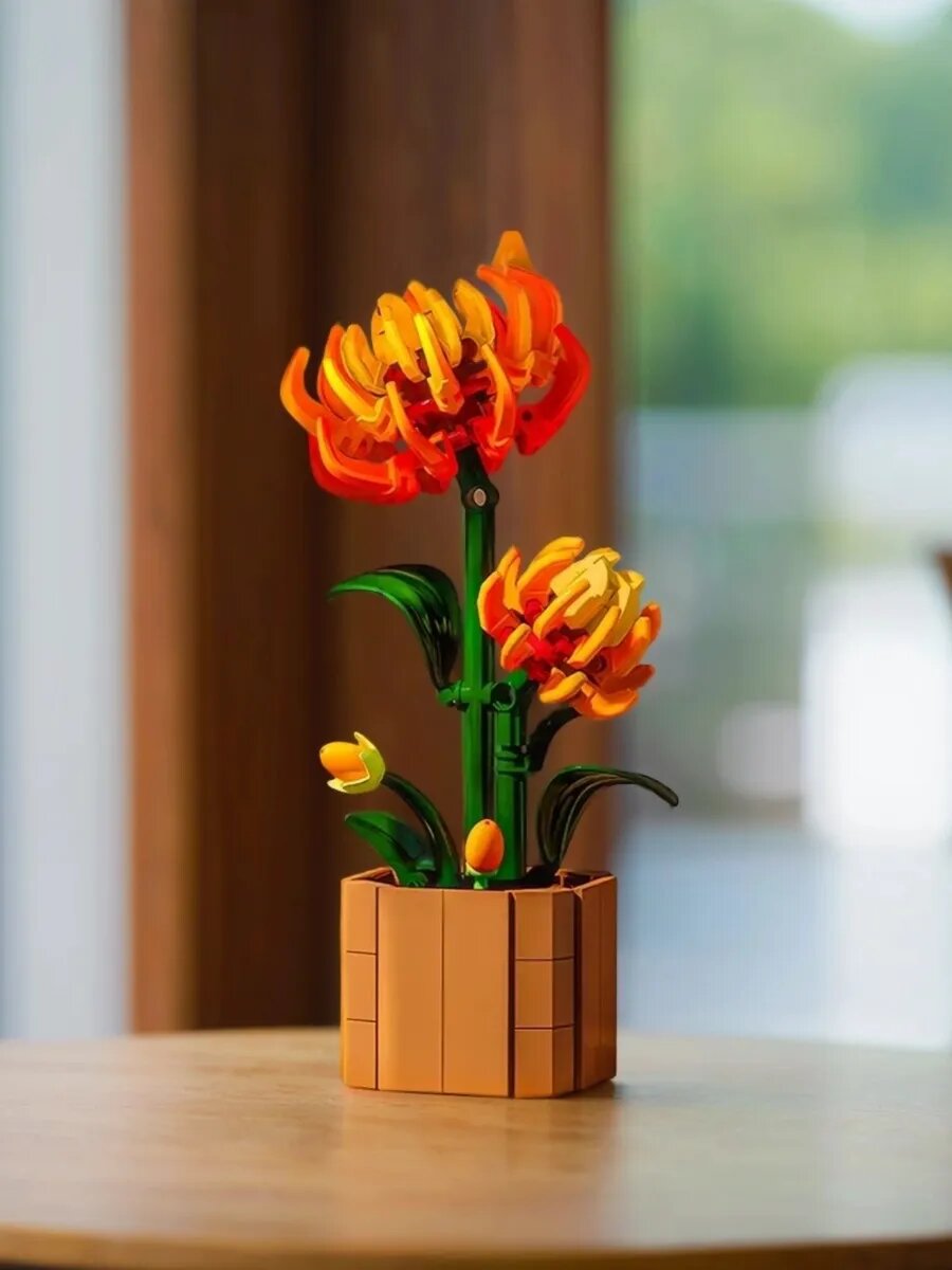 Конструктор из мини-блоков Хризантема