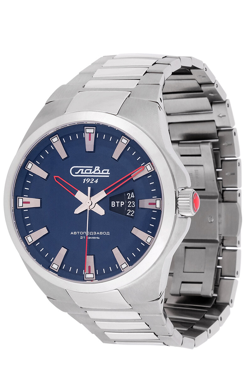 Наручные часы Слава, синий, серебряный — фото 1