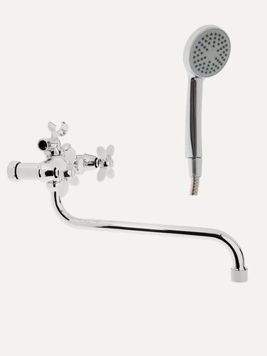 Изображение товара Смеситель для ванны Accoona A7182G, двухвентильный, белый/хром 1780986