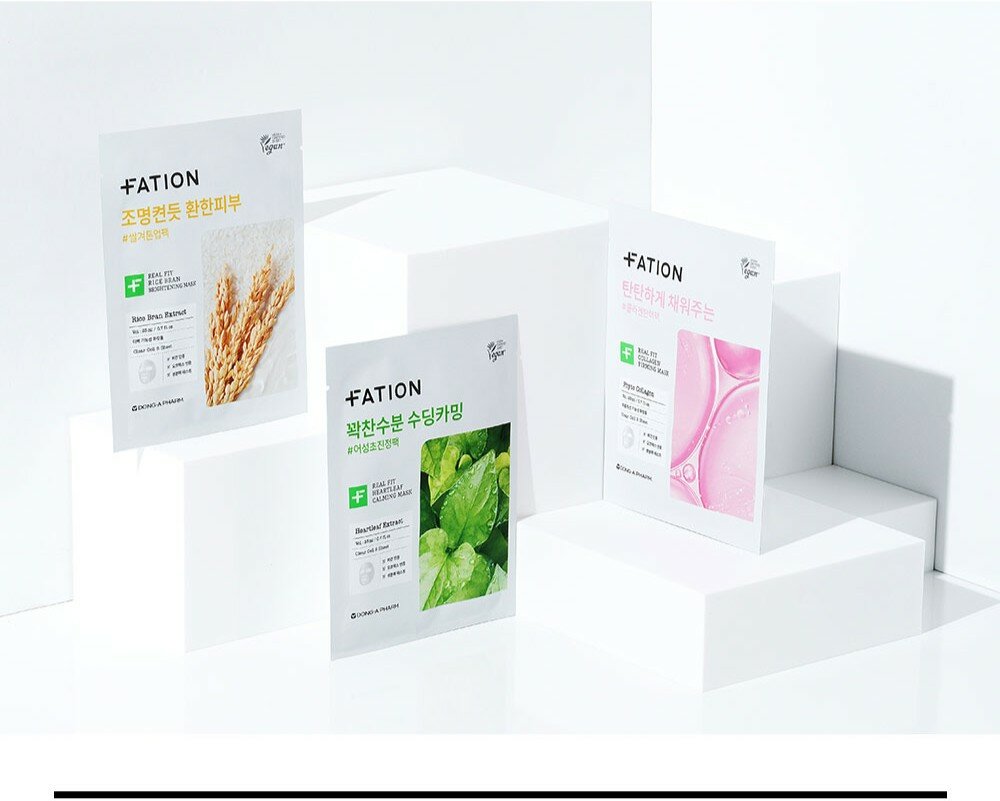 Успокаивающая маска для лица FATION REAL FIT RICE BRAN BRIGHTENING MASK, для всех типов кожи