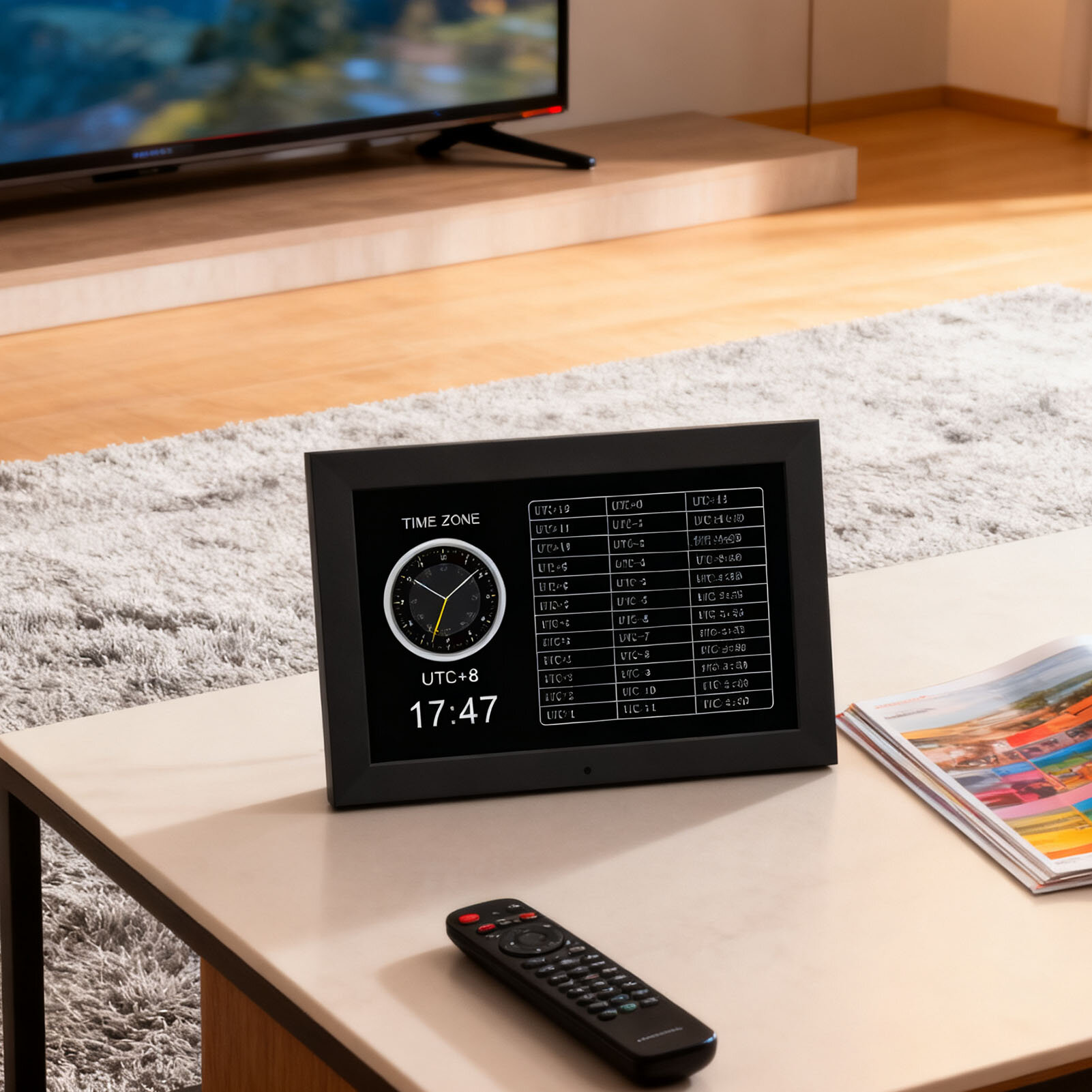 Цифровые календари с WiFi 10 дюймов, с температурным индикатором, идеальные настройки и будильник, для дома
