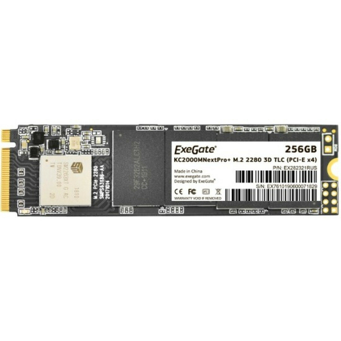 SSD диск Exegate NextPro+, 256 Gb, M.2 2280, PCIe 3.0 x4 (EX282321RUS)