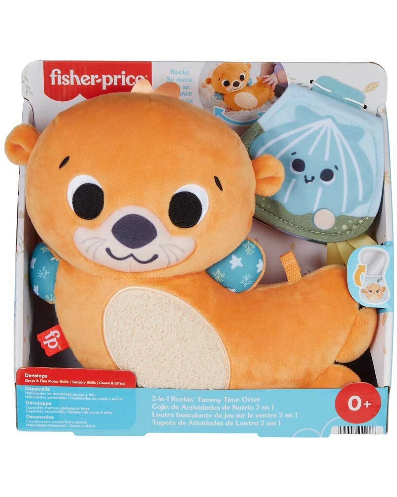 Мягкая игрушка Fisher-Price Выдра музыкальная HXG96, оранжевый — фото 1