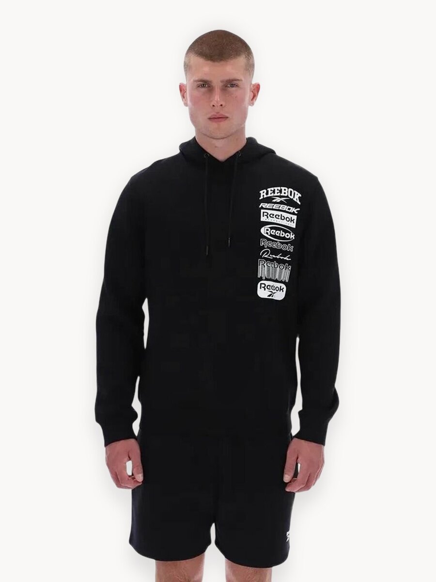 Худи спортивное Reebok SEBASTIAN PULLOVER HOODY, размер XL INT, , черный
