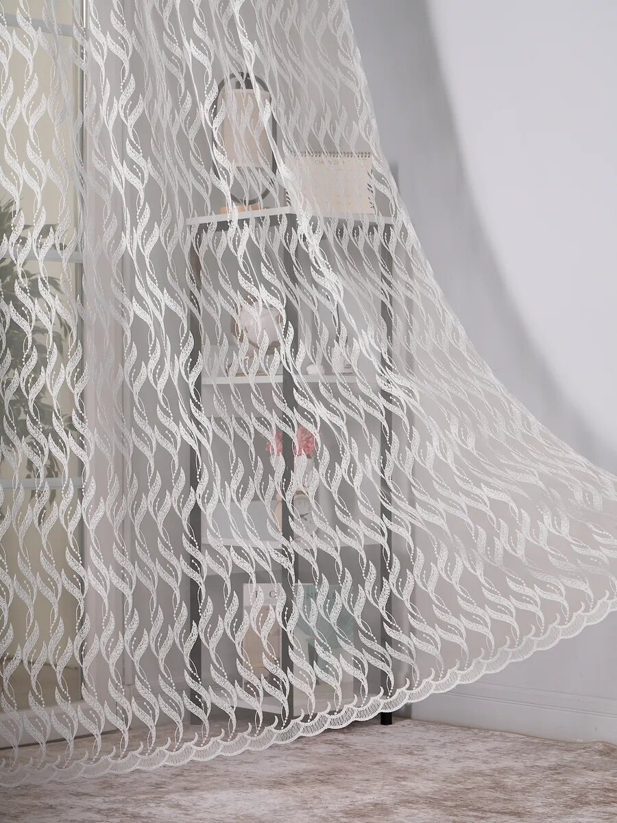 Тюль сетка с вышитым рисунком SANPA HOME 500х260 см, шторная лента