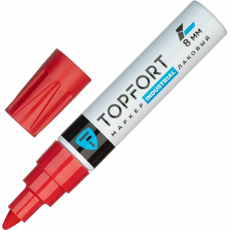 Маркер Topfort "Industrial", лаковый, 8 мм, красный (ZP2502)