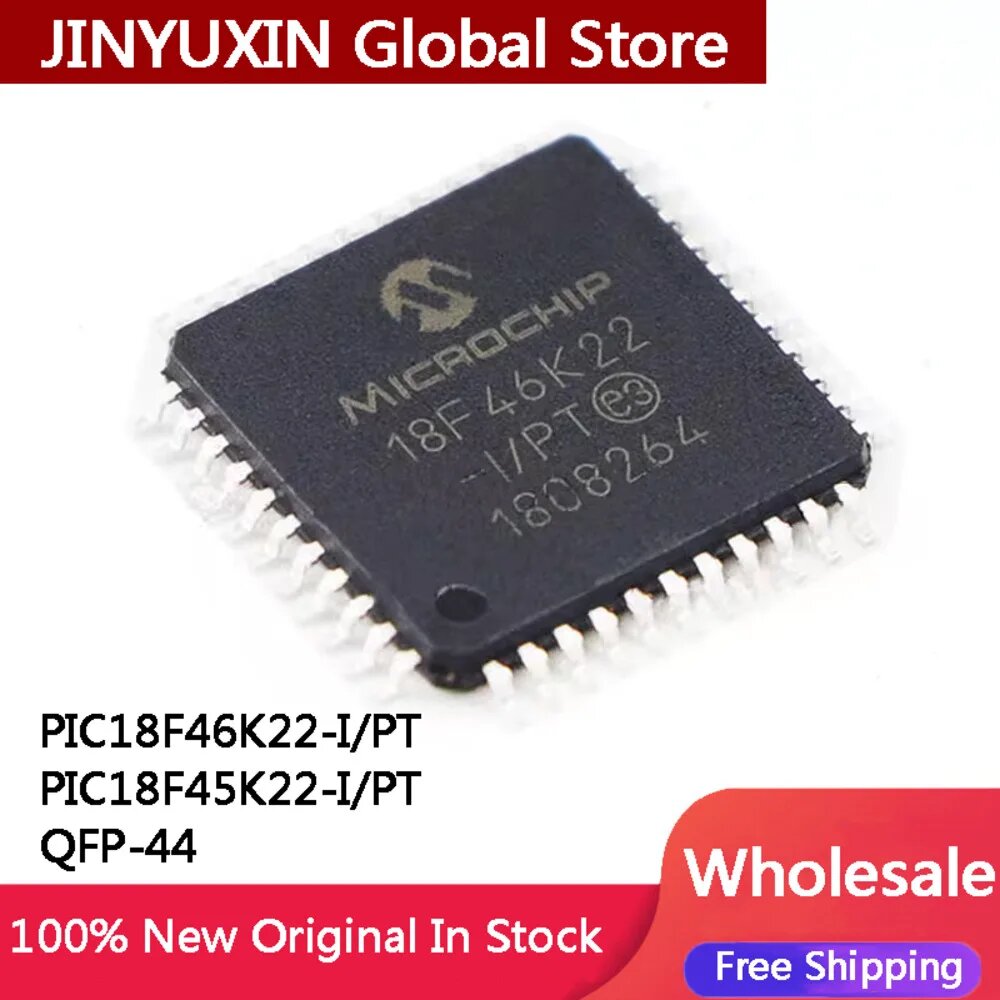 2Pcs New PIC18F46K22 PIC18F46K22-I 18F46K22 PIC18F45K22 18F45K22 PIC18F45K22-I PT TQFP-44 Chip In Stock Wholesale BOM Заказать