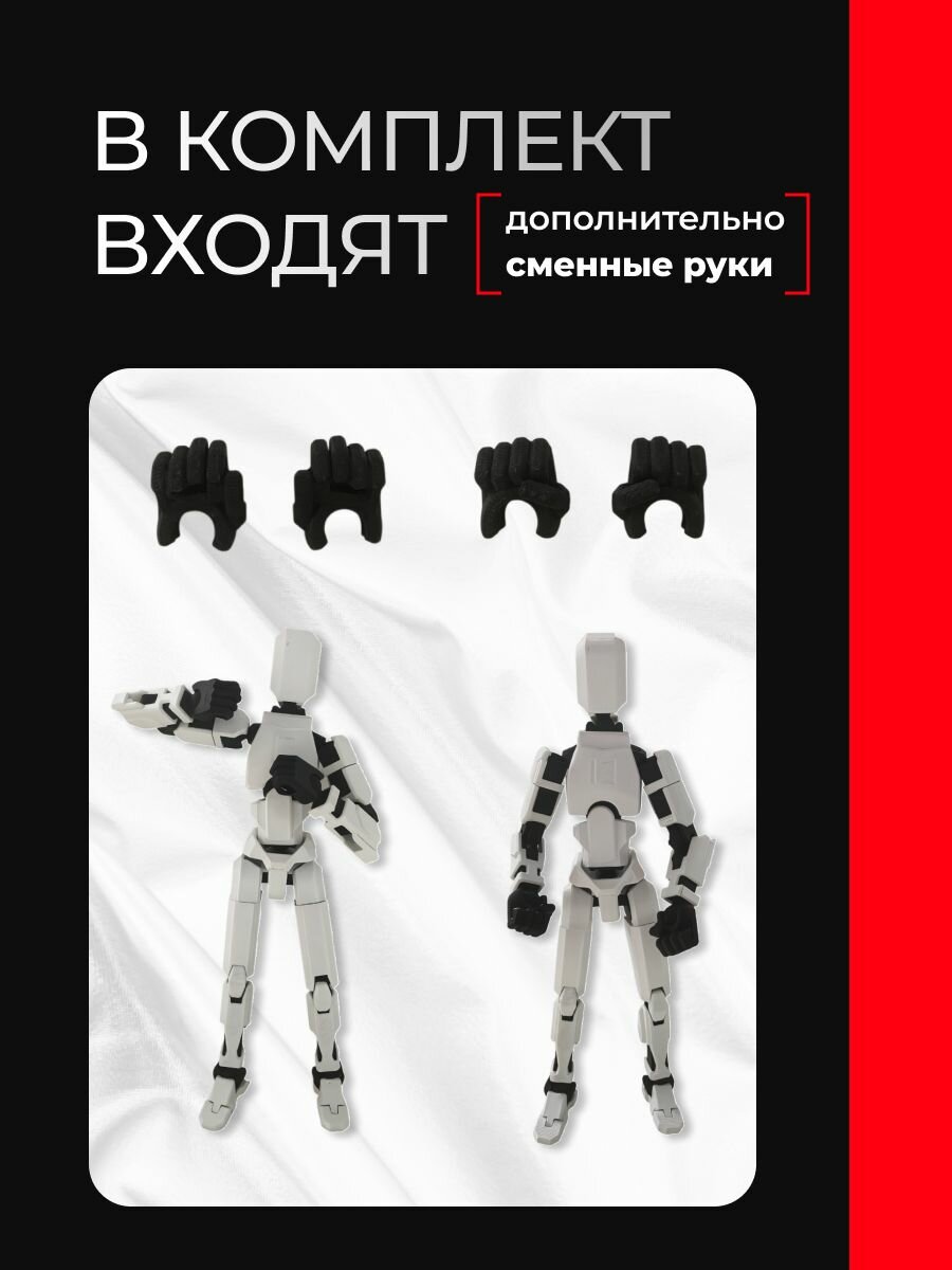 Игрушечные Роботы Xiaomi Подвижная шарнирная фигурка Робот размер 24см, цвет белый/черный