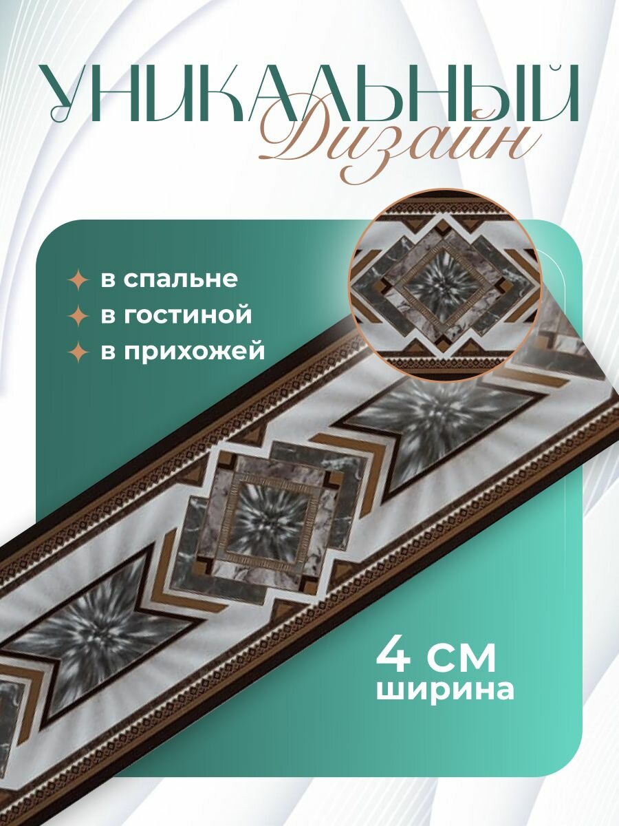 Бордюр бумажный для обоев темно-коричневый 4 см.