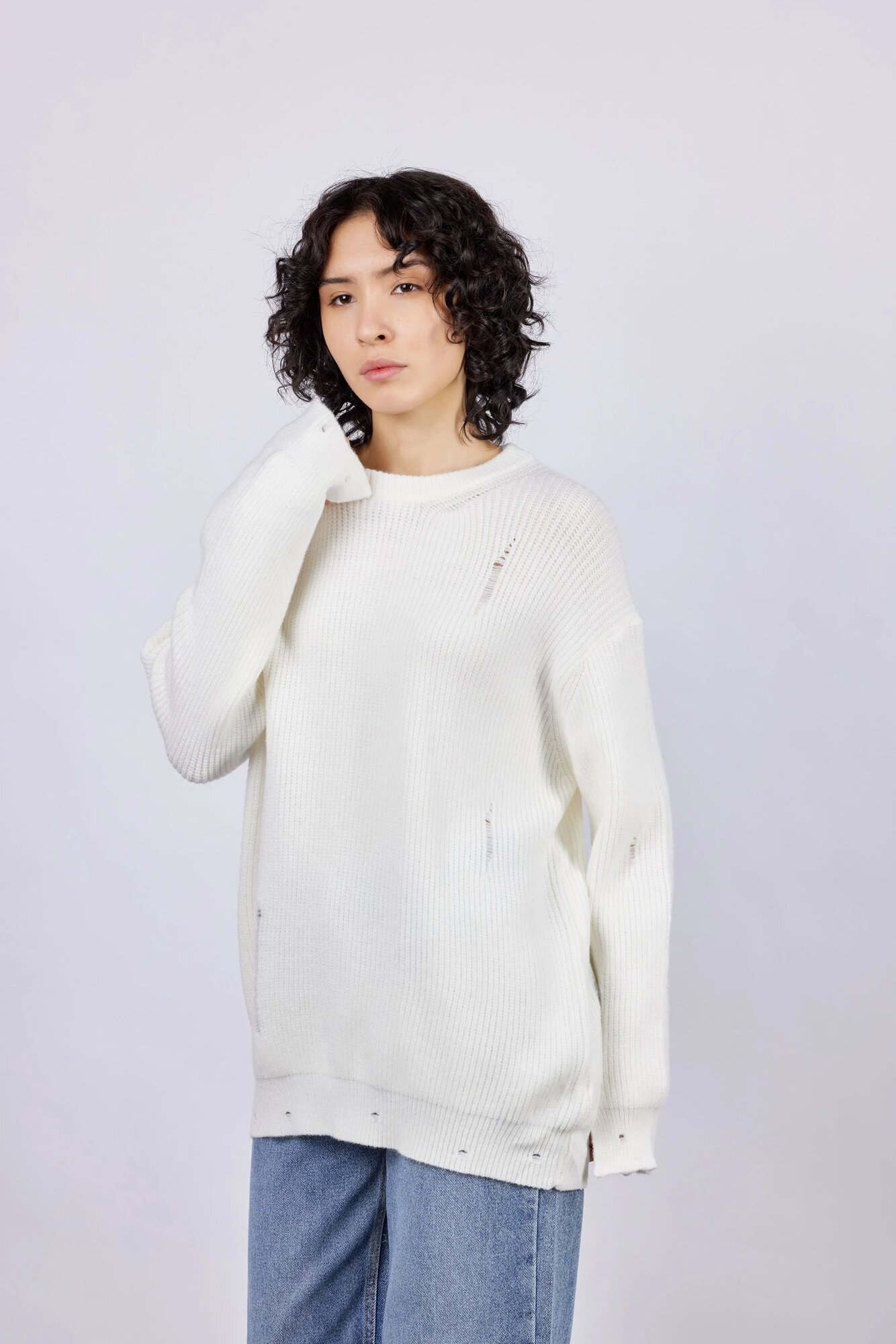 Свитер Selfie, размер L, , белый — фото 1