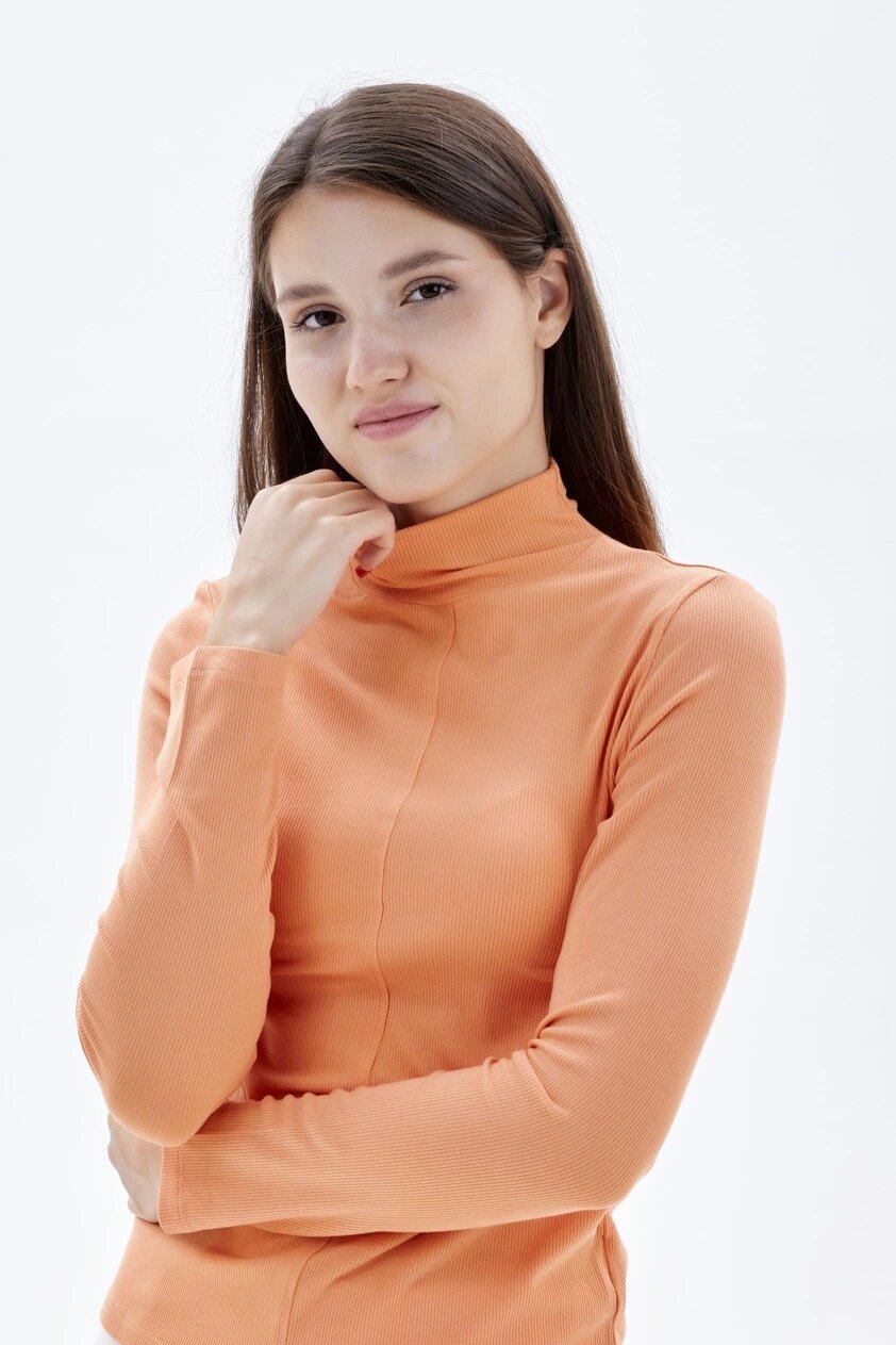 Лонгслив Selfie, размер S, , оранжевый — фото 1