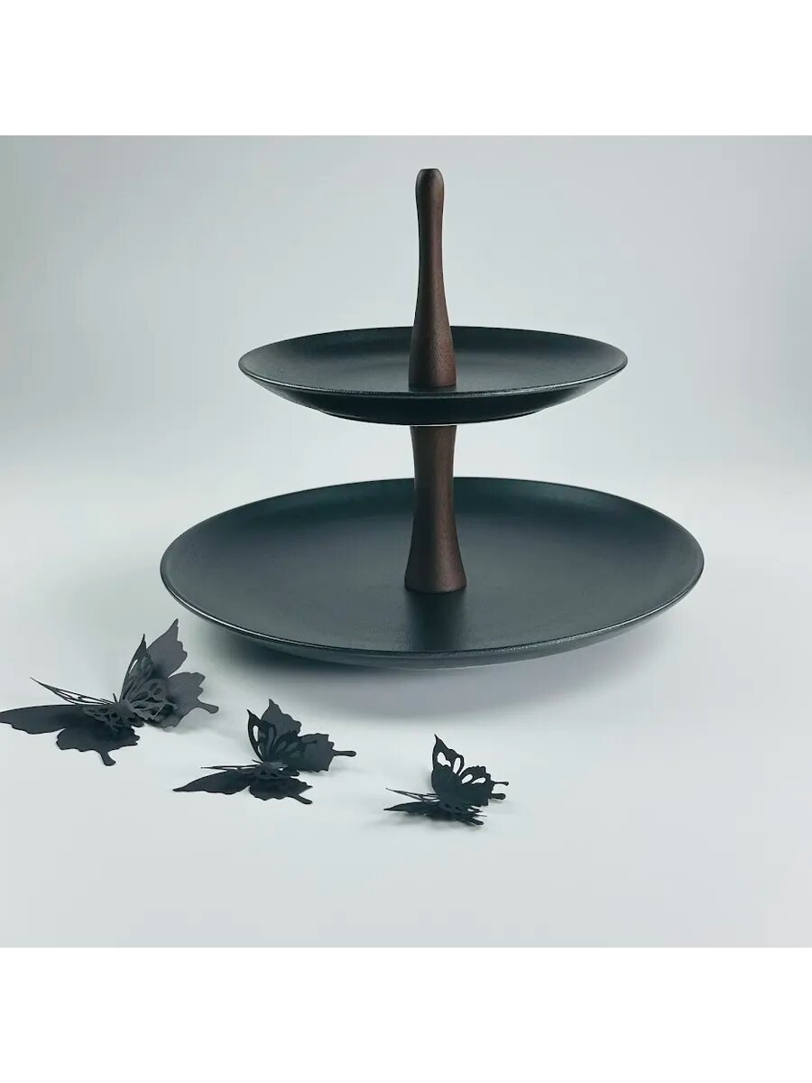 Двухъярусная этажерка Lenardi BlackWood 19/27см